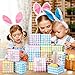 24 Pcs Easter Treat Boxes - 5 Colorful Cardboard Boxes with Rabbit Bunny Shape Window - Easter Candy Containers & Cookie Baskets - Spring Gift Boxes (Plaid)