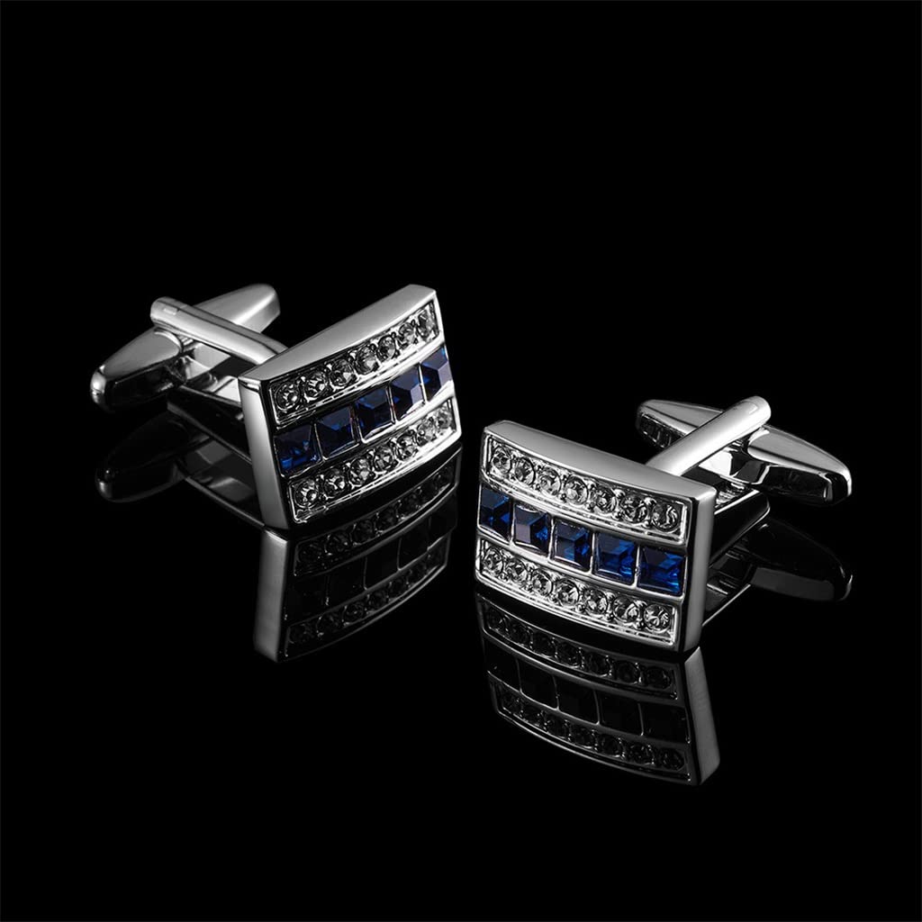 Metall-Silber-Manschettenknöpfe Diamanten Herren-Manschetten-Manschetten-Bolzen Französische Hemd-Schnallen-Bolzen (Color : A, Size : One Size)