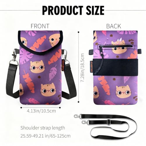 Image of Neoprene Phone Sleeve Pouch Case Bag for Men Women w /Crossbody Strap /Neck Lanyard for iPhone 17 /16 /15 /14 Pro Max, Samsung S25，Pixel 10
