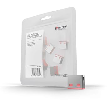 Lindy USB Port Blocker - Pack of 10, Pink 40460