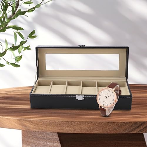 Urbane Home 6 Slots Watch Organizer|Watch Storage Box For Men & Women|Secure Closer|Wrist Watch Display BoxBlack| (B0CP94QBF4) Amazon Price History, Amazon Price Tracker