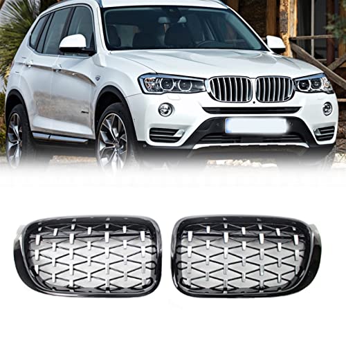 Remplacer calandre d'origine par grilles de rein diamant noir brillant style météore BMW X3 X4
