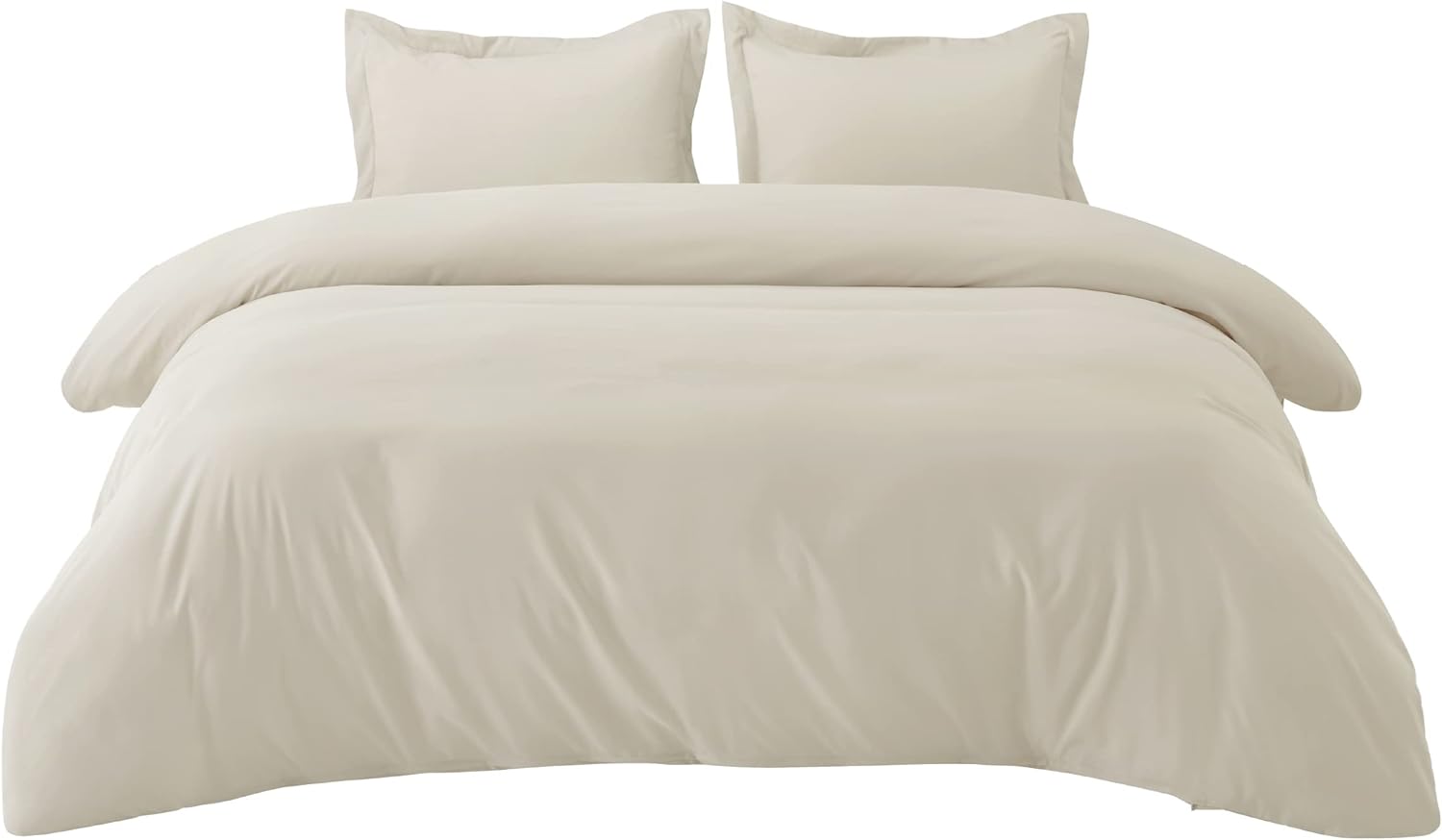 Bedsure Quilt Cover Queen Set - 1200TC Soft Double Brushed Bedding Set for Kids & Adults, Zipper Closure, 3 Pieces, Includes 1 Doona Cover (210x210 cm) & 2 Pillow Shams, NO Comforter, Linen