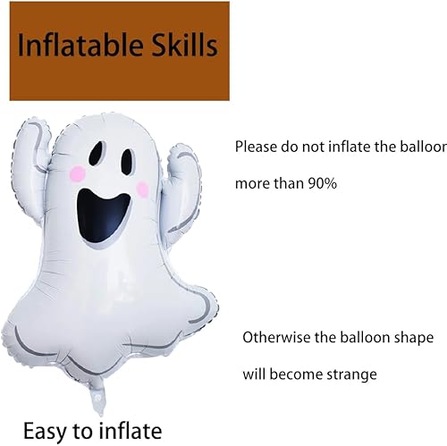 Miniatura 4 de Globos de fantasma, globos de fantasma blanco, globos de aluminio de fantasma para suministros de fiesta temática de fantasmas, decoraciones de