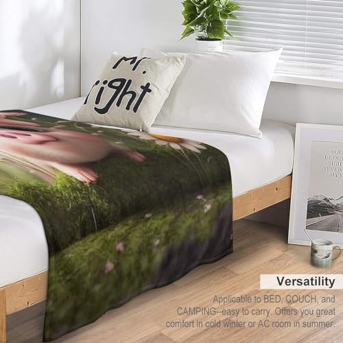 Couverture cochon en flannel lourde et moelleuse pour lit