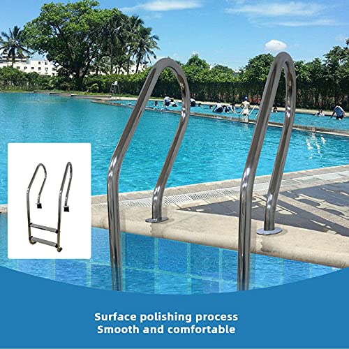 Escalera para piscina de acero inoxidable con plataforma 200kg miniatura 2