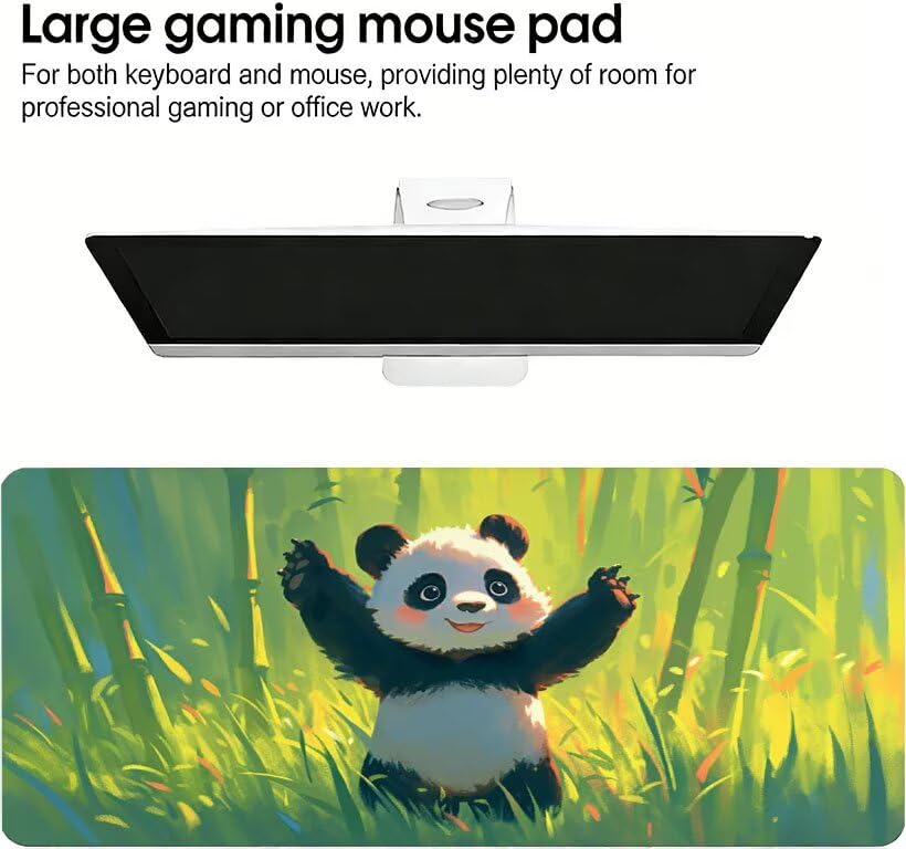 Podkładka pod mysz dla zwierząt XXL 1200 x 600 x 3mm, duża podkładka pod mysz panda gaming, przyszyte krawędzie, antypoślizgowa gumowa podkładka pod mysz, do biura i gier, prezenty dla mężczyzn DZ-225