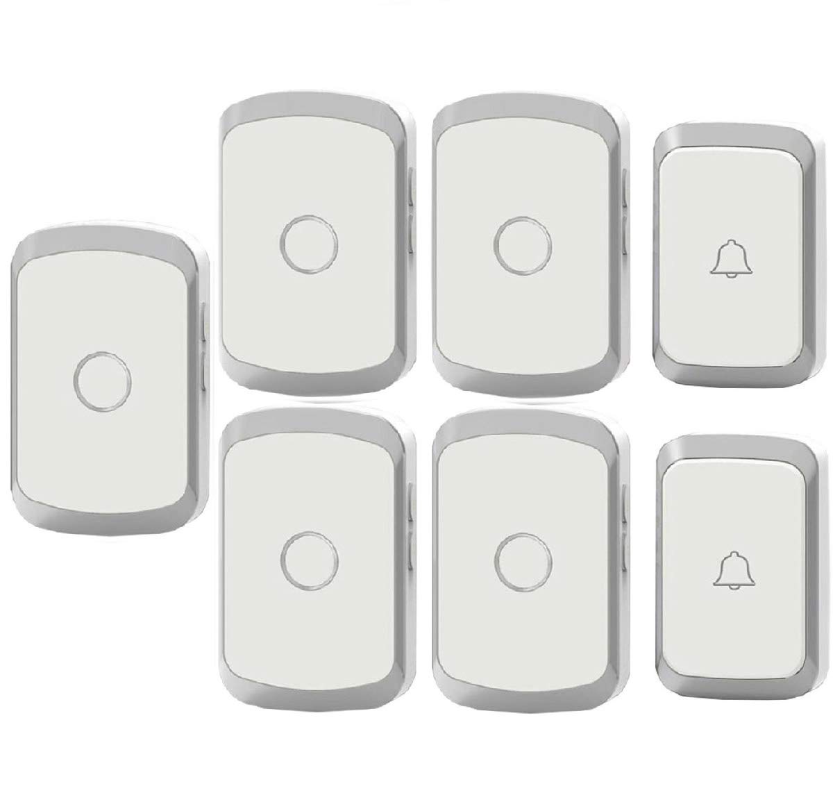 Kit de timbre de puerta, timbres inalámbricos de más de 1000 pies de alcance con más de 36 timbres 4 volumen ajustable Sonido de calidad de CD para tiendas de oficina en el hogar Timbre inteligente,
