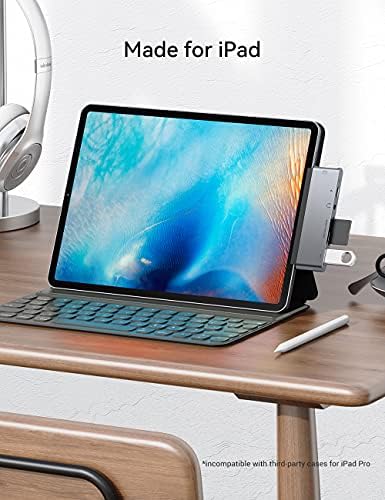 GIISSMO USB-C Hub for iPad Pro 2021 iPad mini/Air 4, Type-C Adapter 6 in 1 to USB-C PD USB-A HDMI 4K SD/TF Card Reader 3.5mm Audio jack compatible with M1 chips, MacBook and other USB-C devices