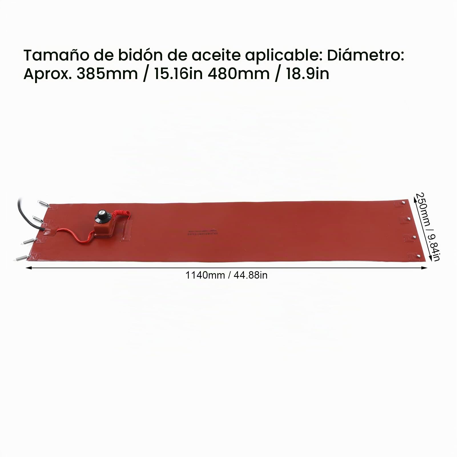 1200W Manta Calefactora para Bidones, 13.2 Galones 50 litros Tambor Y Calentadores de Bidones, Silicona Almohadilla Calefactora para Bidones con Termostato Manta Aislante para Calentadores Agua(#2)