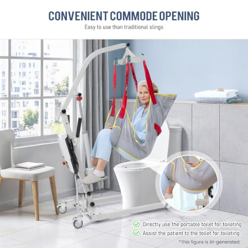 Image of Careboda Patient Lift Sling with Opening-Transfer Sling for Commode, Professional Nursing Lift Sling for Home Use,Transfer Lift Sling for Elderly,Disabled,Bedridden, Breathable & Sturdy Fabric, 510lb