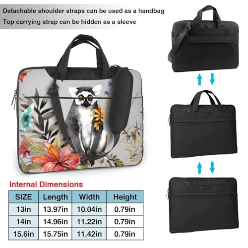 Bolso de hombro para laptop con diseño animal y flores miniatura 3