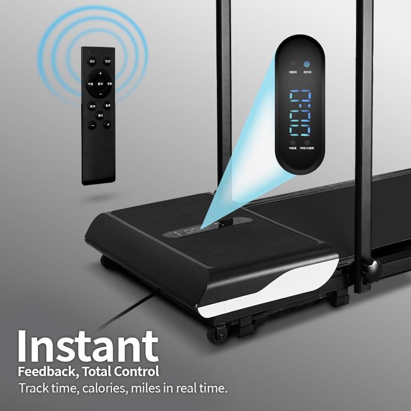 Image of Jogging Vibration Workout Pad，2 in 1 Under Desk Treadmill, 500W Low Noise Walking Vibration Pad with Remote Control LED Display,Foldable Treadmills for Home Office,330 Lbs Capacity