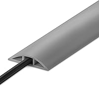 Vista 1 de Cubierta para cable de suelo de 10 pies, para ocultar el cable gris, cubiertas duraderas para cables en el suelo, cubierta de cable de alimentación