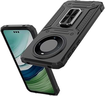 Case for Honor X9B 5G,Military Slide Lens Camera Protection [Built-in Kickstand] Metal Ring Holder Dual-Layer Heavy Duty Shockproof Phone Case for Honor Magic 6 Lite/Honor X9B/X50 5G (Green)