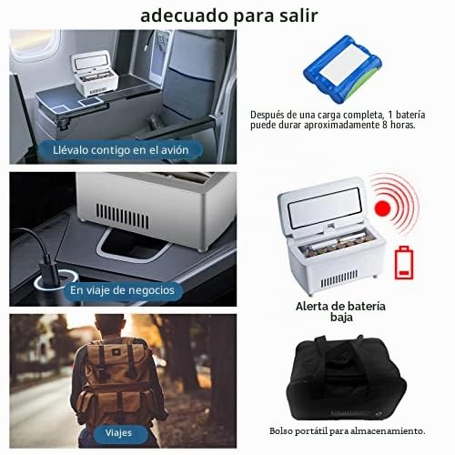 Enfriador de insulina portátil con batería de 10,000 mAh, caja de refrigeración de medicamentos de viaje con recargable por USB, termostato de 2 a 8 ℃ para viajes, coche, hogar y oficina, batería