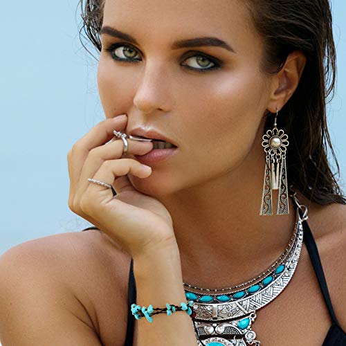 Hicarer 10 Pieces Wave Strand Turtle Bracelet Anklet Set Handmade Beach Anklets Adjustable Friendship Bracelet Handcrafted Bohemian Bracelet Ankle Chain Foot Jewelry For Women #TOP5