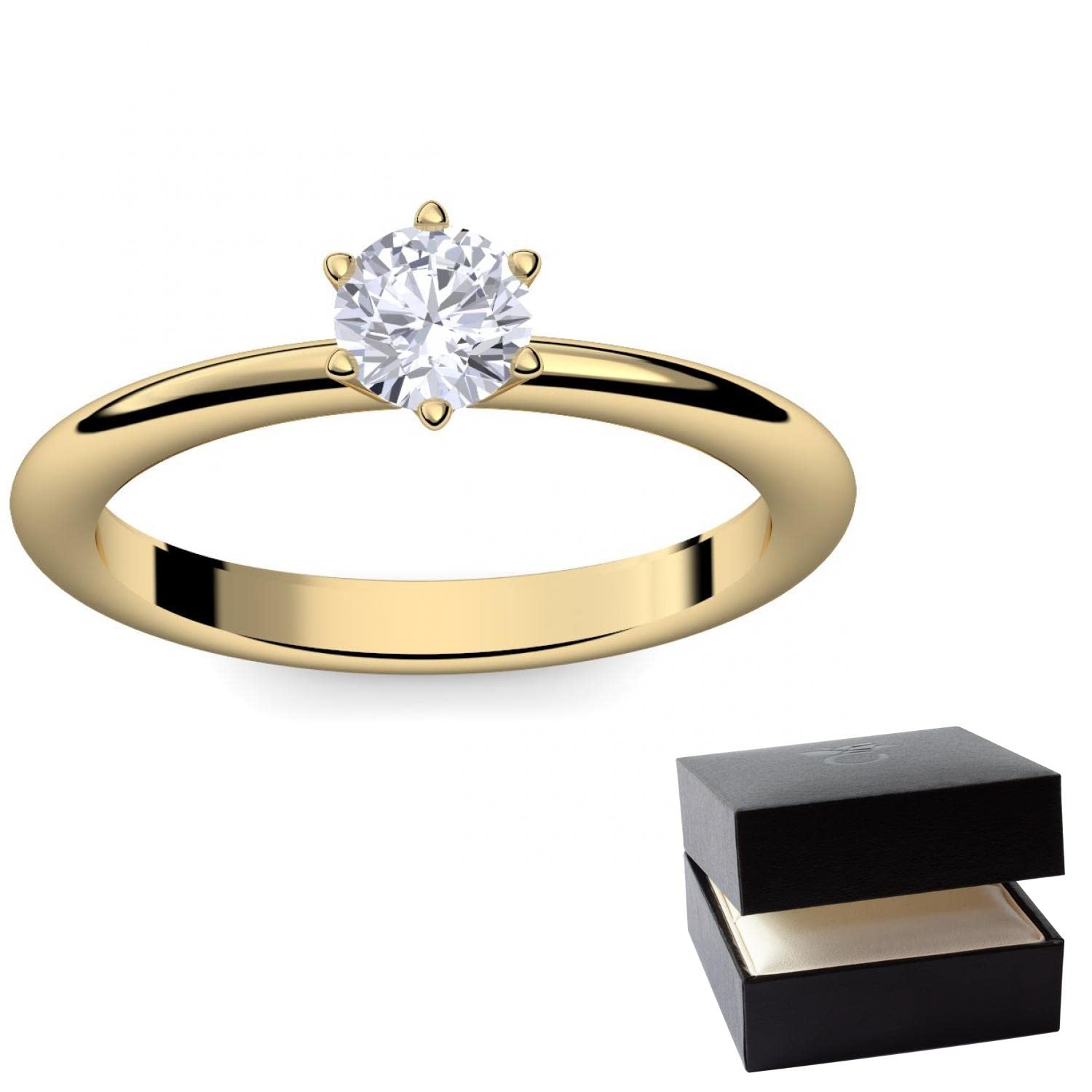 Amoonìc Goldring Verlobungsringe Gold (Silber 925 hochwertig vergoldet)