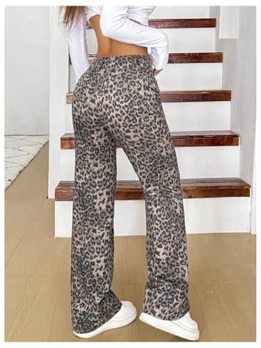 Floerns Women's Solid High Waisted Stretch Pants Straight Leg Pants with Flap Pockets2