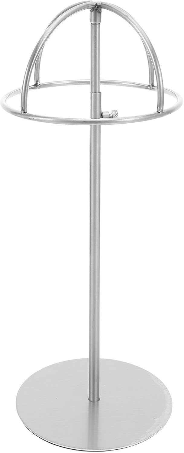 LABRIMP Stainless Steel Hat Display Stand with Adjustable Height Rod, Metal Baseball Cap Holder and Portable Wig Rack for Home and Retail Tabletop Storage