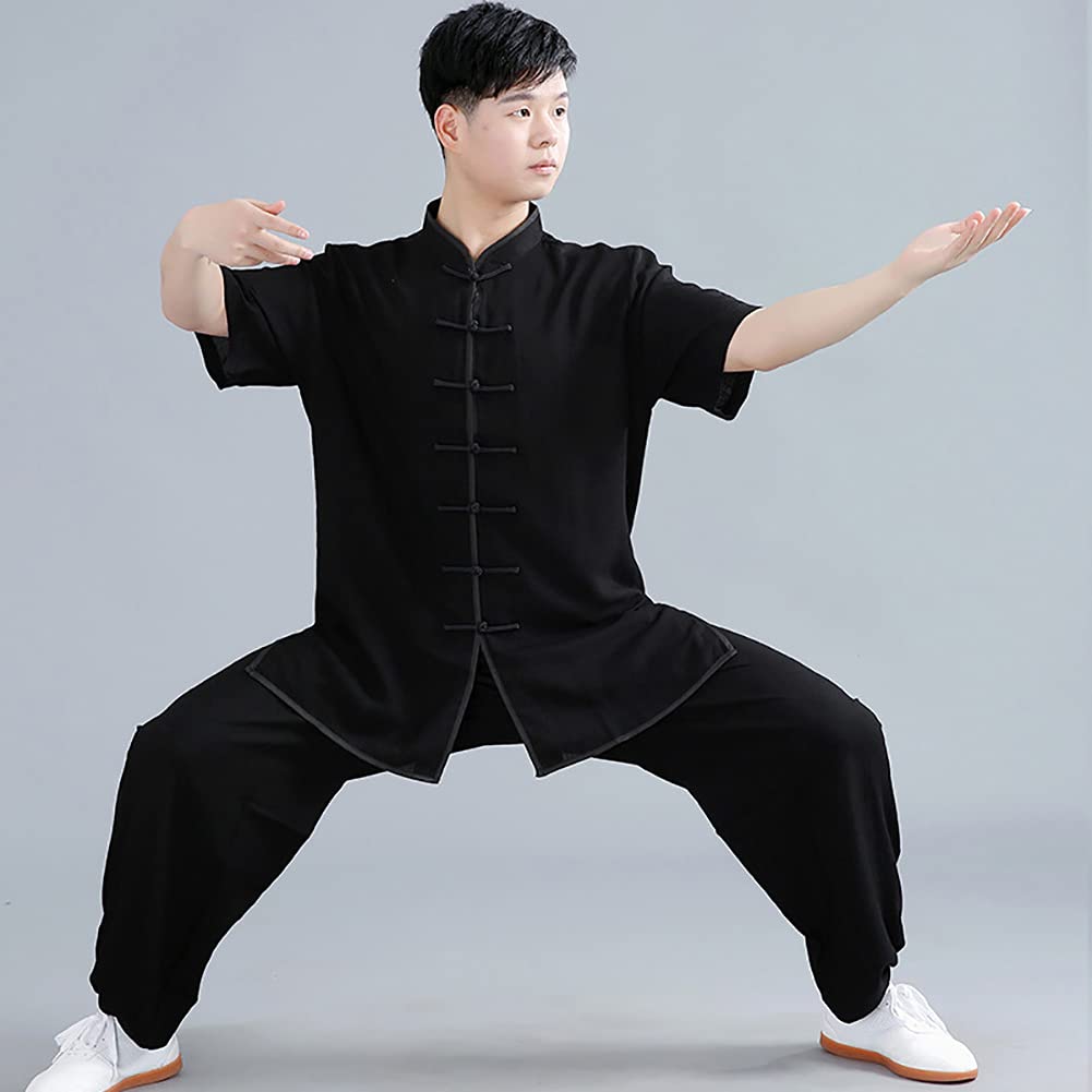 2 Pièces Tenue de Tai Chi légère Manches Courtes pour Homme et Femme Été