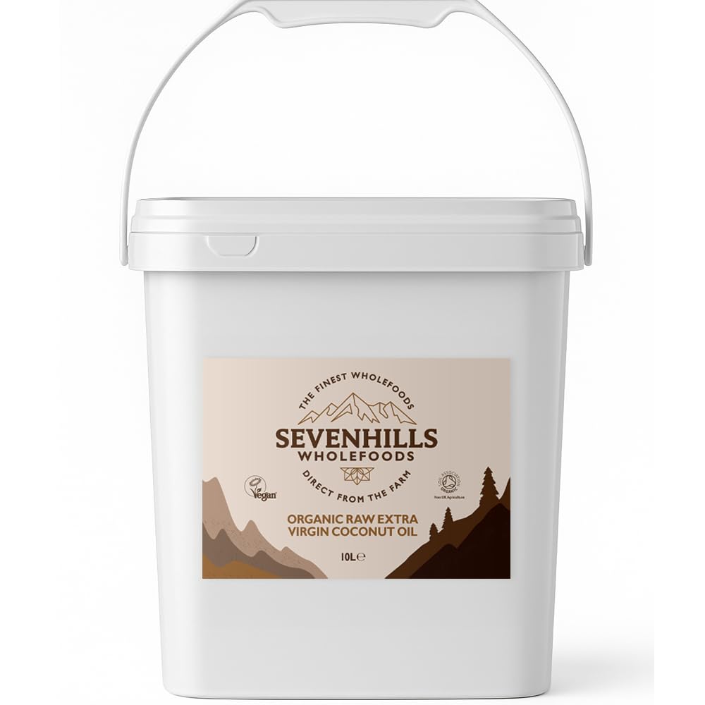 Sevenhills Wholefoods 10L Organic Extra Virgin Raw Coconut Oil Cold-Pressed Tub for Cooking Baking Skin Moisturiser & Hair Conditioner product thumbnail 2