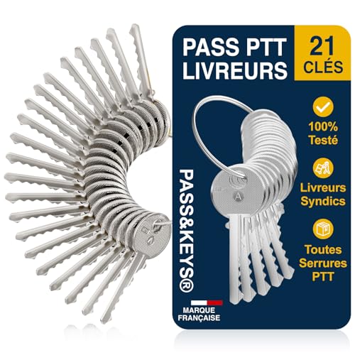 Trousseau Complet 21 Clés PTT A à U. Serrures Boîtes aux Lettres & Halls d'Immeuble | Marque Française - SAV en France