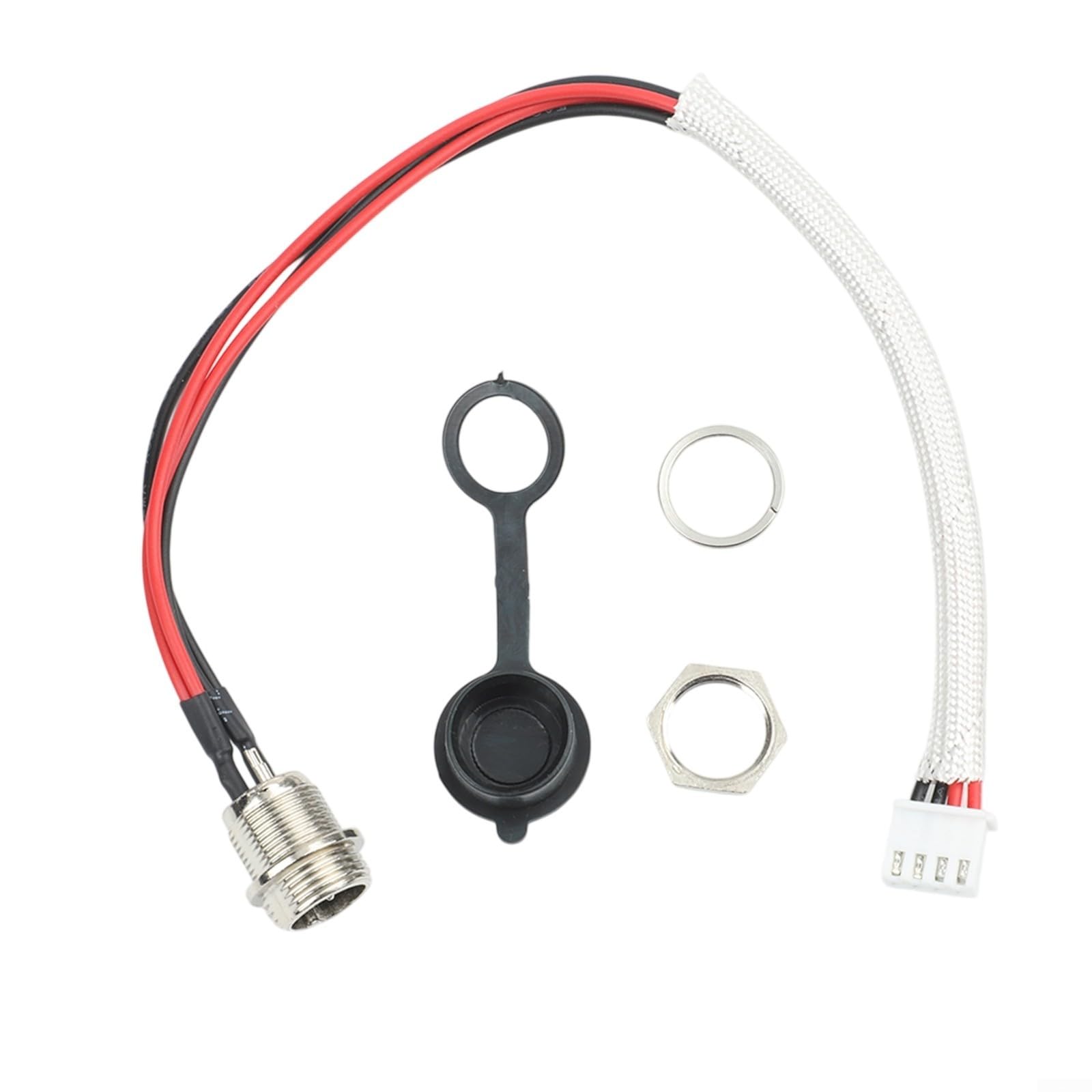 Eawfgtuw Hoverboard Charging Port Replacement 4 Wire Aviation Connector 3 Pin Self Balancing Scooter Charge Socket with 22cm Cable Black