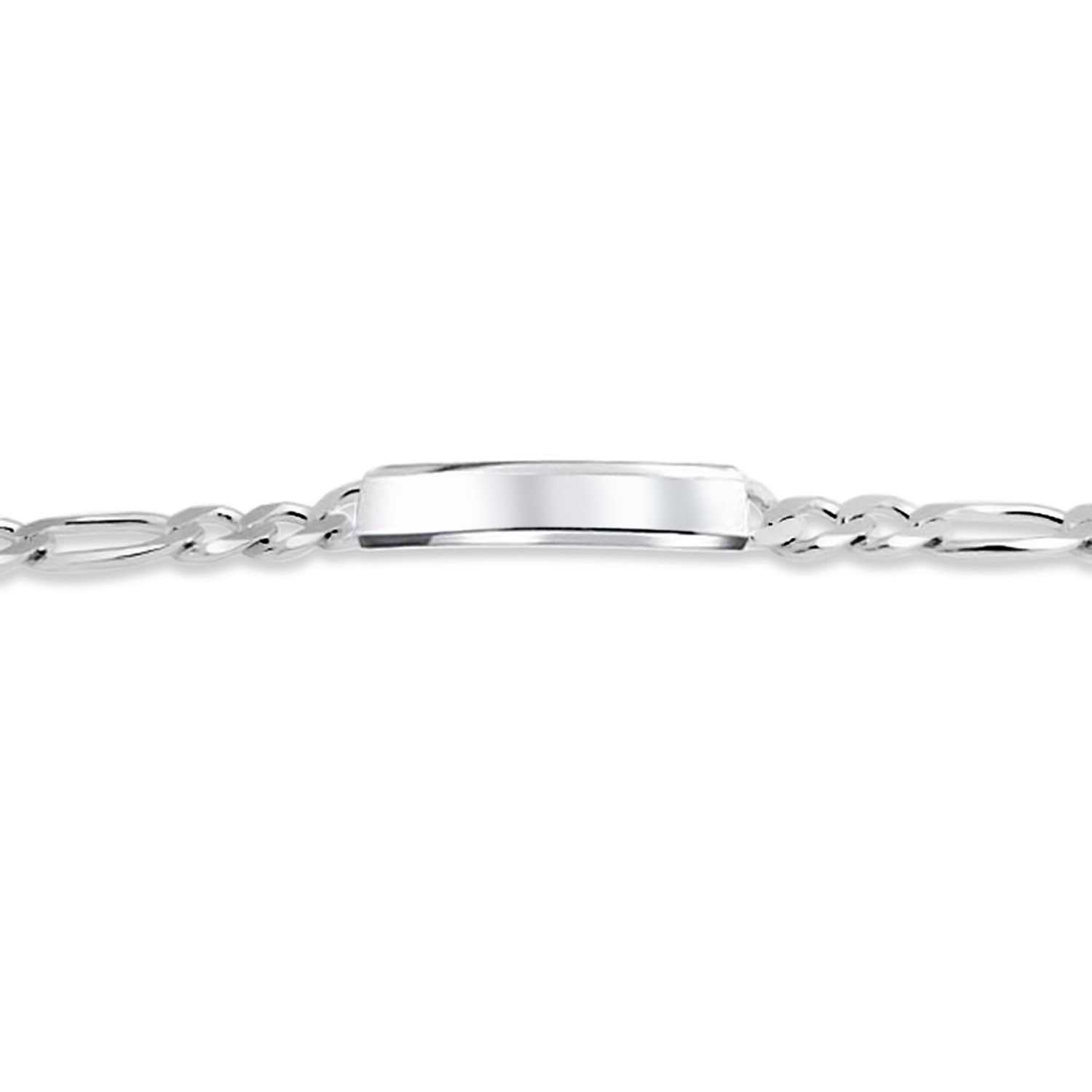 Pulsera De Identificación Personalizada Con Nombre De Barra Unisex Para Hombres Con Cadena Marina De Acera Figaro Eslabón Hecho En Plata Esterlina .925 En Italia Personalizable En 7 8 8.5 9 Pulgadas