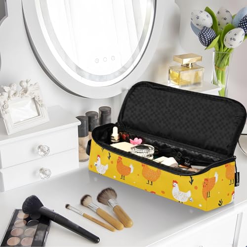 Bolsa de viaje para herramientas de cabello Chickens Bright Yellow Marble, resistente al calor, para planchas, rizadores y accesorios de cuidado capilar miniatura 7