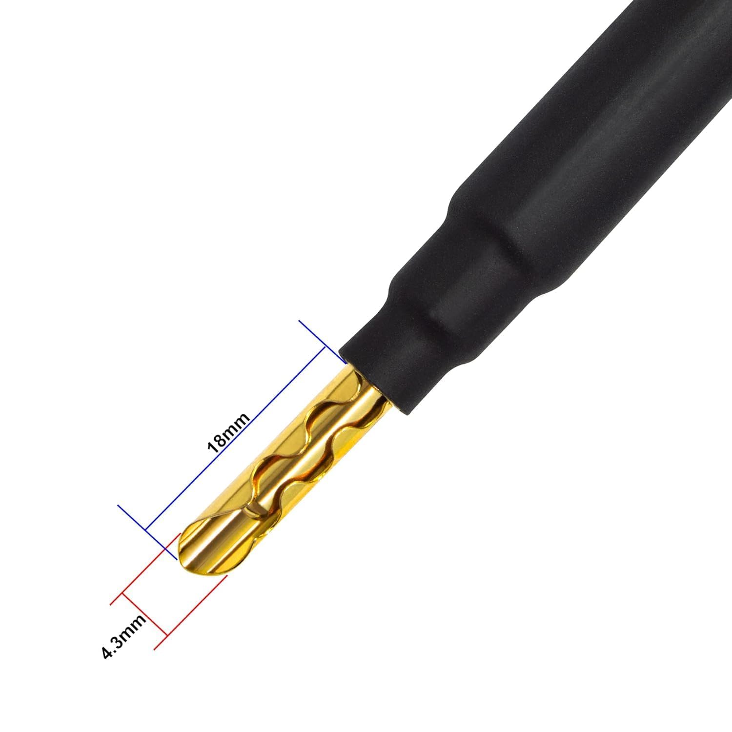 WORLDS BEST CABLES Coppia di cavi per altoparlanti HiFi audiophile da 3,5 m, a bassa capacità, bassa induttanza, OFC ad alta purezza, con connettori Eminence Gold Banana (x2) e Spade (x2)