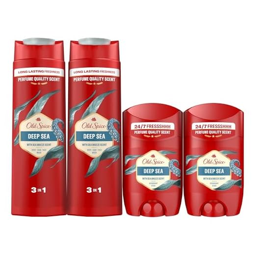 Old Spice Deep Sea Desodorante En Barra 2x50ml + Gel De Ducha Y Champú 2x400ml Para Hombres