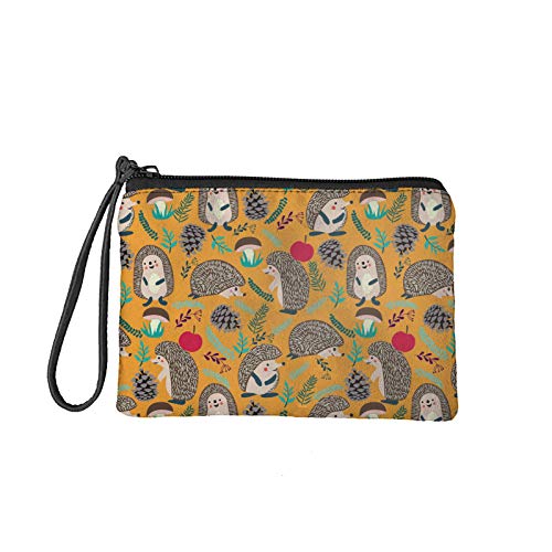 Jeiento Cute Hedgehog Print Coin Purse Wallet Bag Change Pouch Key Holder Cosmetic Bag Makeup Toiletry Kit Case For Women Girls #TOP5