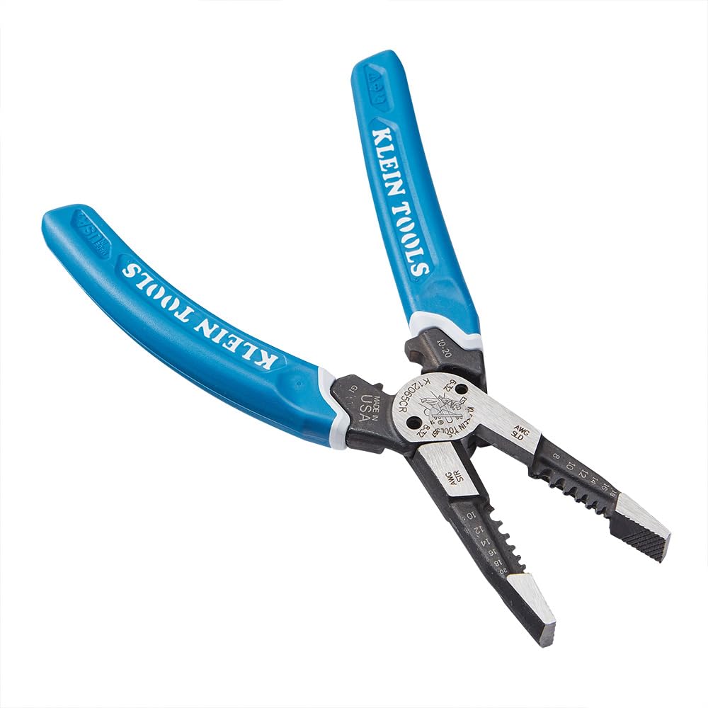 Klein Tools K12065CR narzędzie do ściągania izolacji/obcinarki, do cięcia, ściągania, zaciskania, skręcania (8-18 AWG solidne, 10-20 AWG)