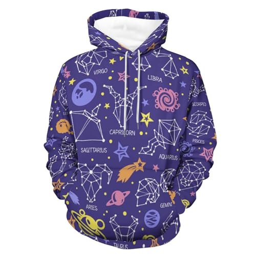 Hoodie Étoile Bleue UMENG sweat à capuche unisexe bleu taille S