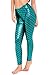 Diamond keep it Women's Mermaid Fish Scale Printing Full Length Leggings (Large, Peacock)