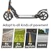 Kids/Adult Scooter with 3 Seconds Easy-Folding System, 220lb Folding Adjustable Scooter and 200mm Large Wheels (Black)