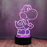 Yoshi Dinosaur Mario Game 3D LED Night Light Cute Doll Yoshi Kid Anime Comic Lamp Home Decor Desk...