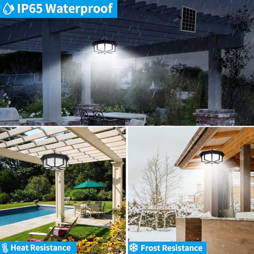 Solar Shed Light Indoor Outdoor, Aqonsie 288LED Solar Powered Motion Sensor Pendant Light Daytime Available, Solar Indoor Lights with 5 Lighting Modes & Remote for Shed Gazebo Barn Garage Home thumbnail 7