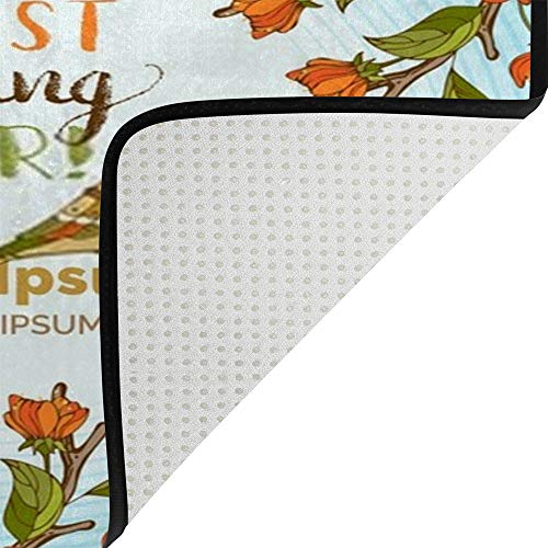 Tapis pour terrasse lavable en polyester rouge motif fleurs