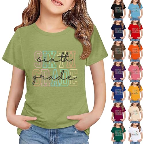 Girls Back to School T Shirts First Day of School Sixth Grade Graphic Tshirts Tops Toddler Baby Preschool Tees Tops
