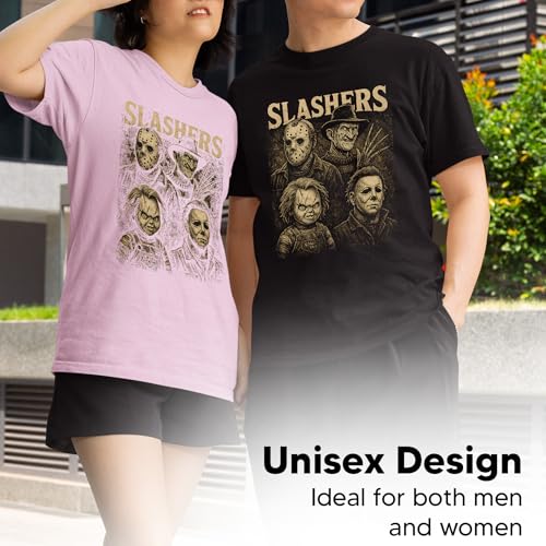 Slashers Horror T-Shirt Vintage Distressed Scary Movie Tee for Halloween | Classic Killer Graphic Shirt for Horror Fans4