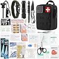 Survival First Aid Kit, Molle Medical Pouch 288PCS Outdoor Emergency Survival Gear and Equipment for Hiking Camping Hunting Car Boat Home Travel and Adventures, Gift for Him Men (Black)