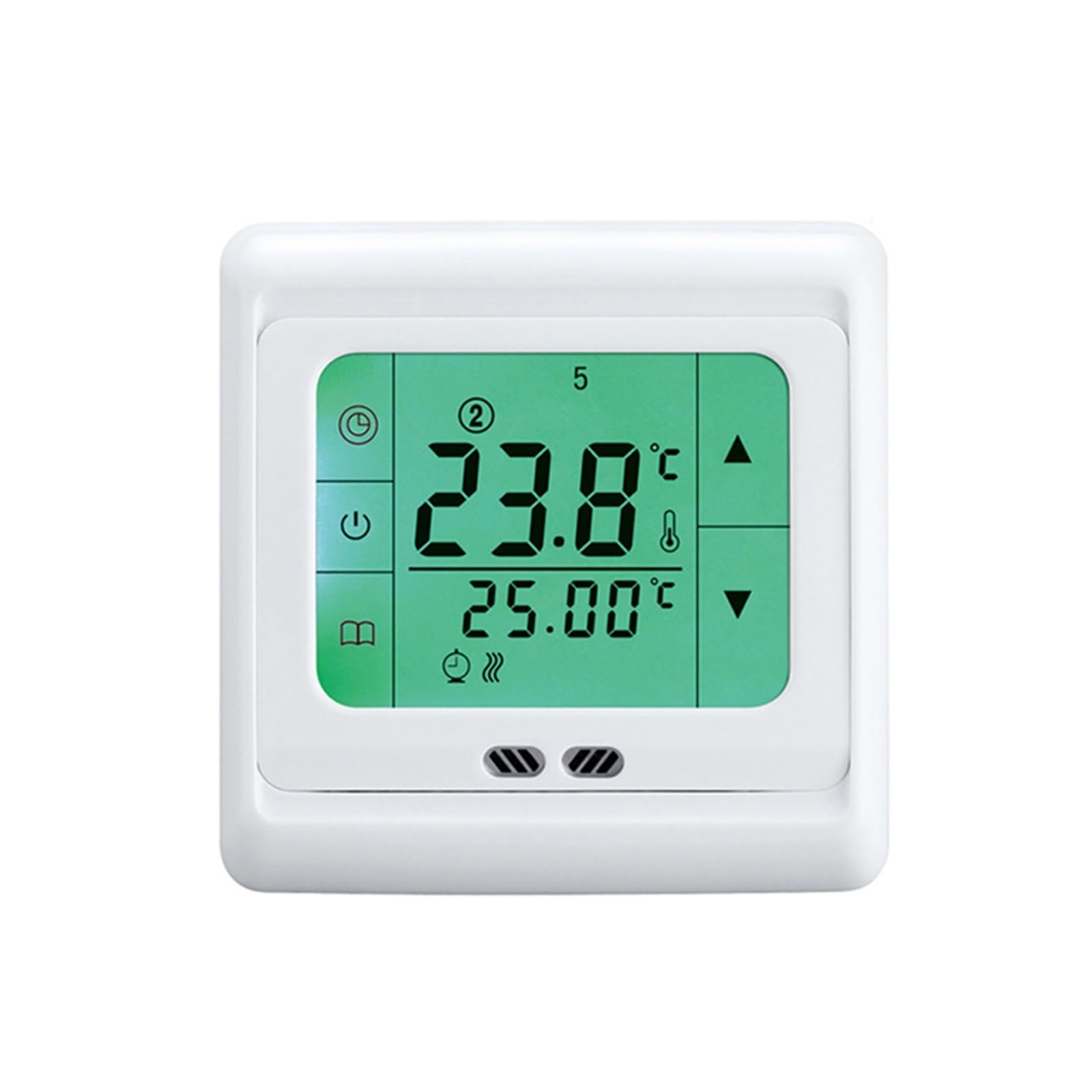 Termostato Intelligente, Regolatore di Riscaldamento a Pavimento TST60-EP con termostato Touch Screen retroilluminato Bianco, Blu, Verde Pavimento Caldo con 2 sensori di Temperatura(White)