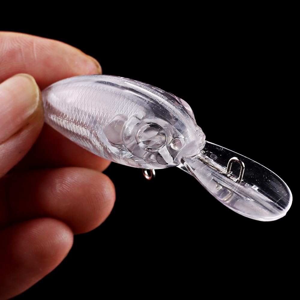 50 Uds. Crankbait en Blanco sin Pintar-cebos Duros de Buceo Medio de 5,5 cm/3,8g for Señuelos de Pesca DIY-Perfecto for Pesca de lubina