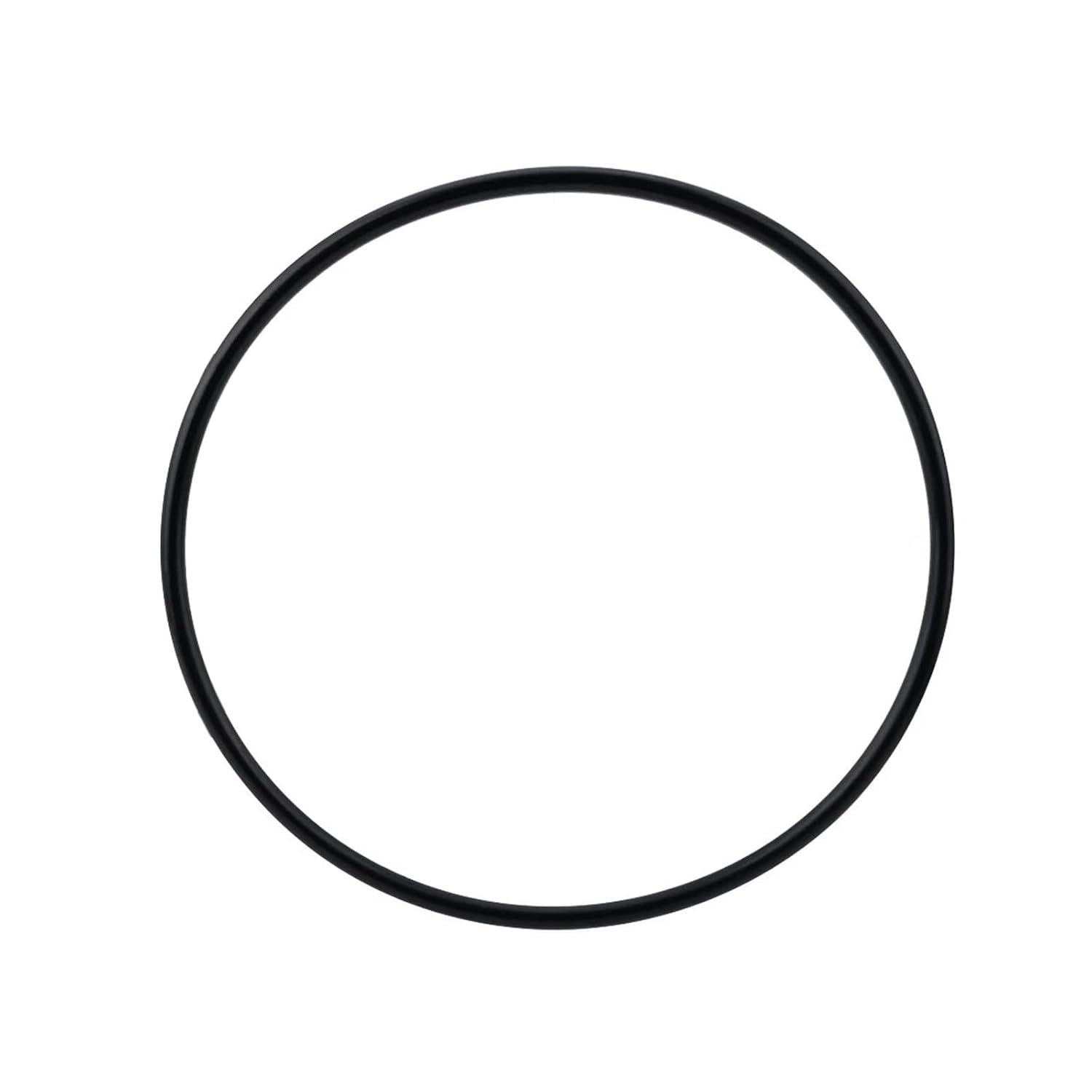 A single black O-ring centered against a white background.