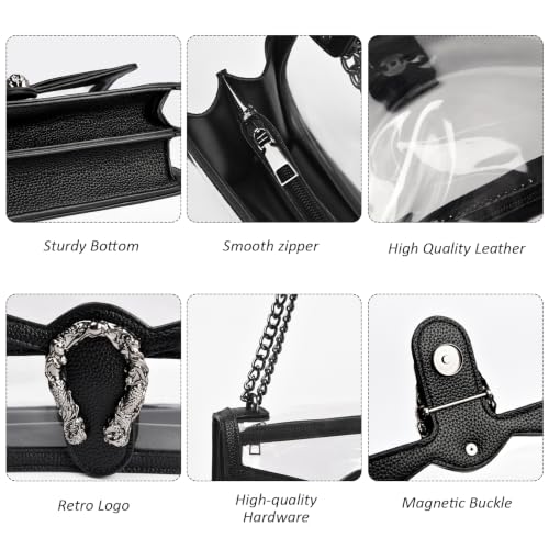 Image of MYHOZEE Crossbody Bags for Women - Snake Printed Clutch Purses Leather Chain Shoulder Bags Evening Handbags