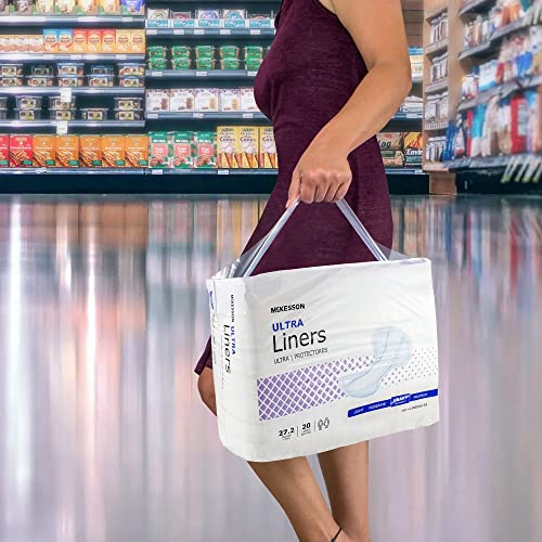 Mckesson Ultra Incontinence Liners - Heavy Absorbency, Contoured, Unisex, Adult - One Size Fits Most, 27 1/5 In Long, 20 Count, 1 Pack #TOP6