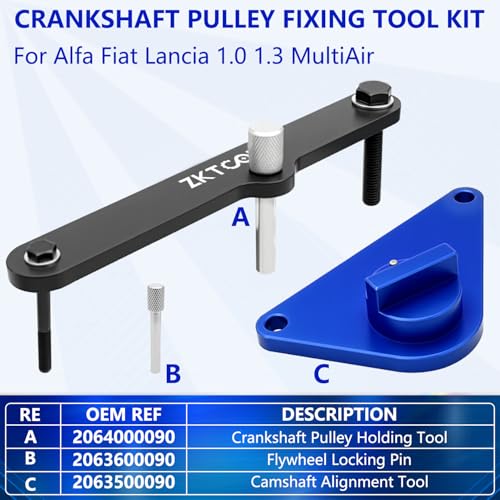 ZKTOOL Engine Timing Tool Kit Compatible with Fiat 1.0 & 1.3L 500X Renegade (from 2018) ?Tipo Jeep Compass (from 2020) ?OEM 2063500090, 206300090, 2064000090?Engine Code 55282151 1.0L, 55282328 1.3L