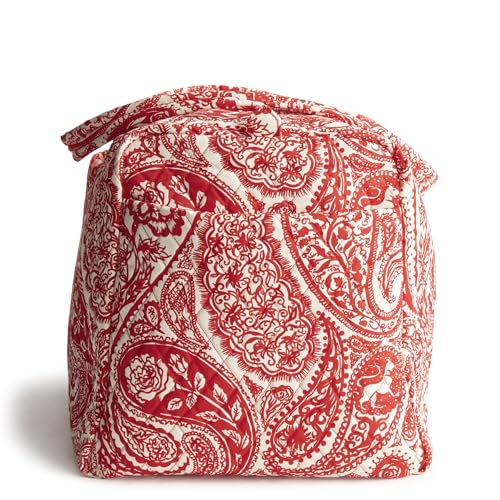 Image of Vera Bradley Women's Large Original Duffel Bag-Premium Cotton Travel, Iconic Paisley Green Jacket, One Size